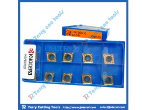 Place of Origin: Japan 
Brand Name: Kyocera 
Model Number: All model 
Material: Hard Alloy 
Usage: Thread Turning Tool 
Hardness: 60-350 
Coating: PVD/CVD 
Model: CCMT09T304HQ CA6515
Grade: CA6515
Price: More competitive 
Delivery: Within 3-5 da