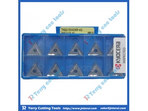 Place of Origin: Japan 
Brand Name: Kyocera 
Model Number: All 
Material: Hard Alloy 
Usage: Internal Turning Tool 
Hardness: 60-350 
Coating: PVD/CVD 
Model: TNGG160404R-A3 KW10 
Grade: KW10 
Delivery: Within 3-5 days 
Package: Original plastic