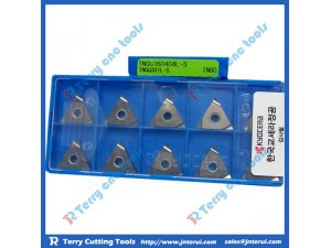 Place of Origin: Japan 
Brand Name: Kyocera 
Model Number: All model 
Material: Hard Alloy 
Usage: Thread Turning Tool 
Hardness: 60-350 
Coating: PVD/CVD 
Model: TNGG160402L-S TN6020 
Grade: TN6020 
Price: More competitive 
Delivery: Within 3-5
